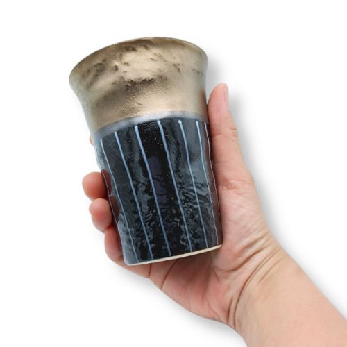 MINO WARE GOLD BRUSH TOKUSA FREE CUP PAIR SET