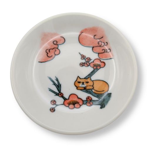 MINO WARE HANAFUDA DESIGN MAMEZARA SMALL PLATE SET OF 5