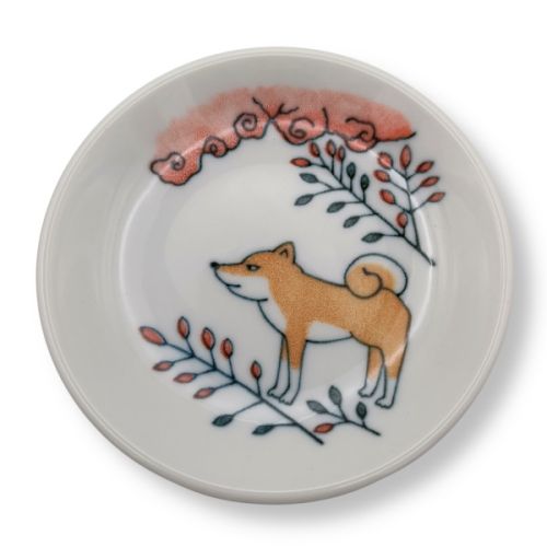 MINO WARE HANAFUDA DESIGN MAMEZARA SMALL PLATE SET OF 5