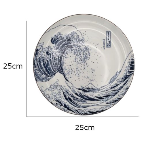 MINO WARE HOKUSAI FUJI LARGE PLATE 25CM