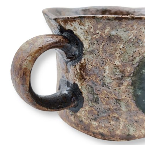 MINO WARE IGA ORIBE GLAZE COFFEE CUP AND SAUCER