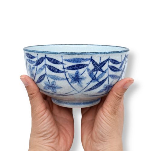 MINO WARE KIKYO BELLFLOWER 16CM DONBURI BOWL WITH GIFT BOX
