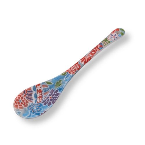 MINO WARE MIYABI YUZEN FLORAL PATTERN PORCELAIN SPOON SET OF 5