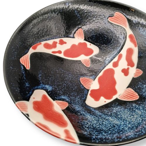 MINO WARE NISHIKI KOI FISH LARGE BOWL