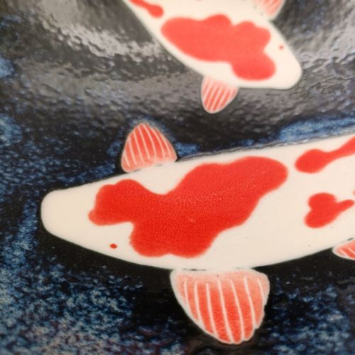 MINO WARE NISHIKI KOI FISH LARGE BOWL