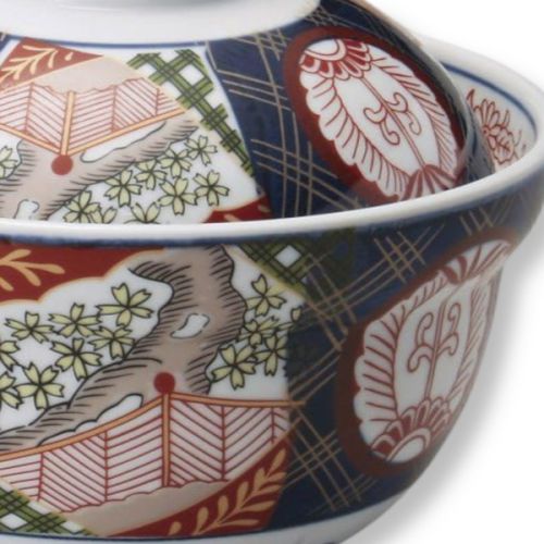 MINO WARE NISHIKI SMALL CHERRY BLOSSOMS SAKURA DONBURI BOWL WITH LID