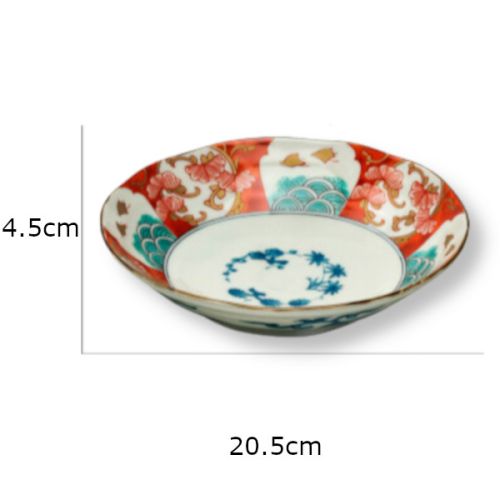 MINO WARE OLD IMARI STYLE DEEP PLATE SET OF 2