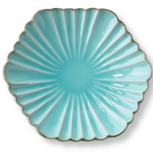 MINO WARE PEACOCK PLATE 2-COLOR SET