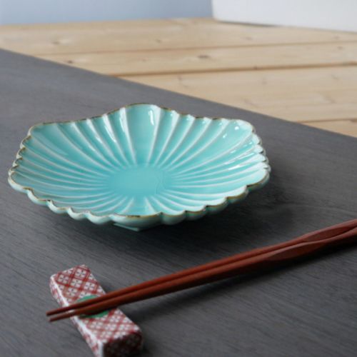 MINO WARE PEACOCK PLATE 2-COLOR SET