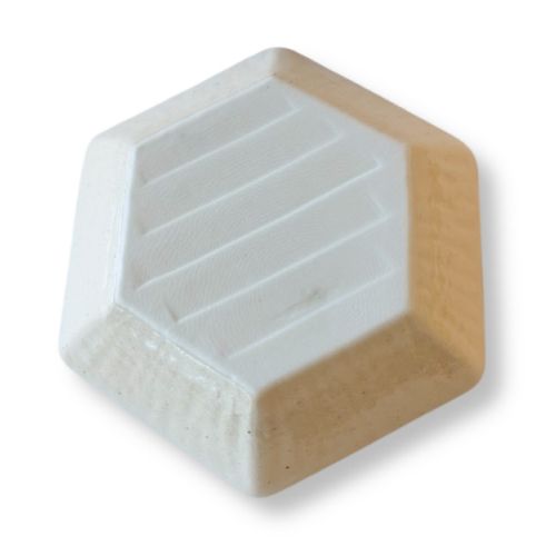 MINO WARE WHITE CAMELLIA HEXAGONAL BOWL