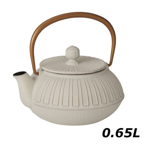 NAMBU IRONWARE IWACHU WHITE AND GOLD TEAPOT