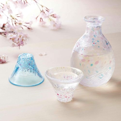 SAKURAFUJI SAKE GLASSES AND SAKE BOTTLE SET WITH BOX
