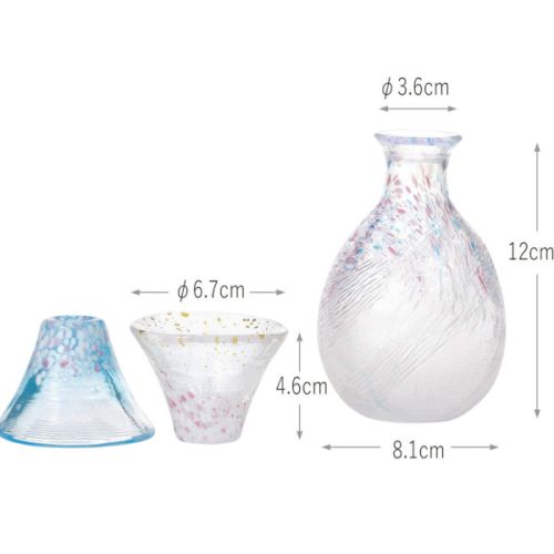 SAKURAFUJI SAKE GLASSES AND SAKE BOTTLE SET WITH BOX