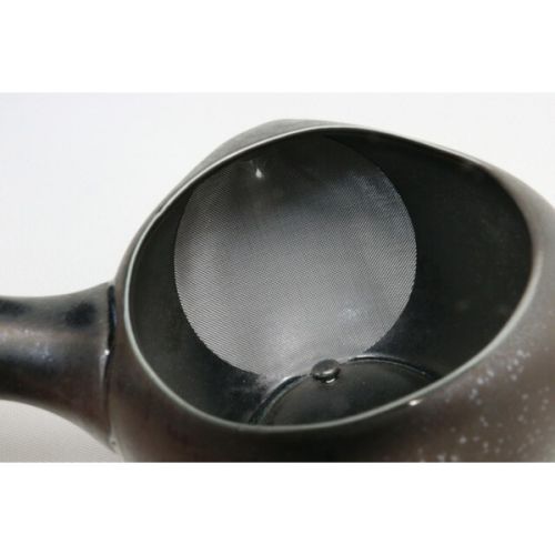 TOKONAME WARE BLACK SILVER GLITTER LIDLESS TEAPOT