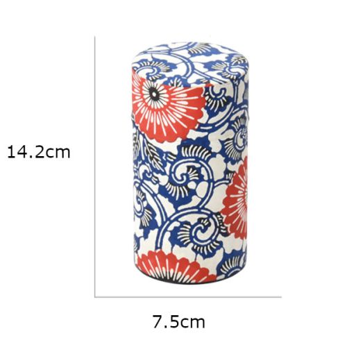 YAMACO TIN TEA CANISTER HAIKARASAN JAPANESE MODERN PATTERN
