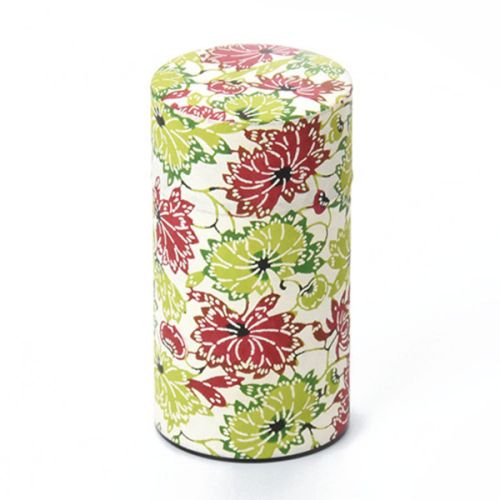 YAMACO TIN TEA CANISTER HAIKARASAN JAPANESE MODERN PATTERN