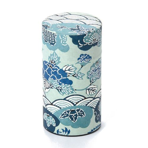 YAMACO TIN TEA CANISTER HAIKARASAN JAPANESE MODERN PATTERN