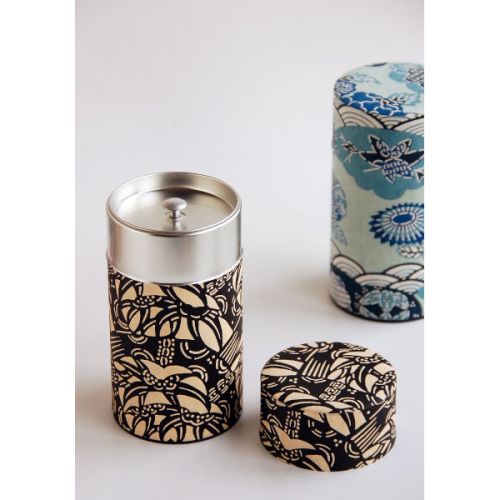 YAMACO TIN TEA CANISTER HAIKARASAN JAPANESE MODERN PATTERN