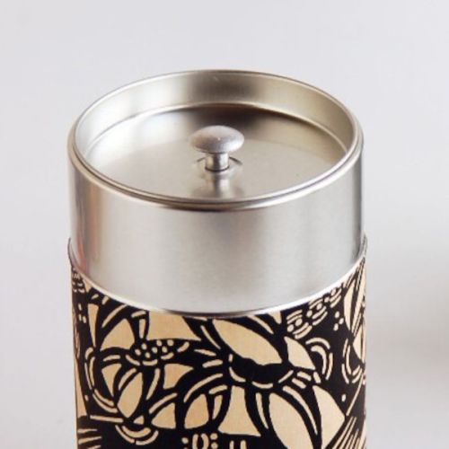 YAMACO TIN TEA CANISTER HAIKARASAN JAPANESE MODERN PATTERN