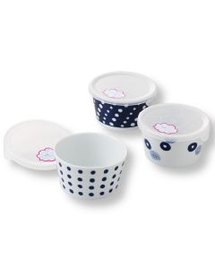 LOT DE 3 BOLS DE RANGEMENT AVEC COUVERCLES HASAMI WARE