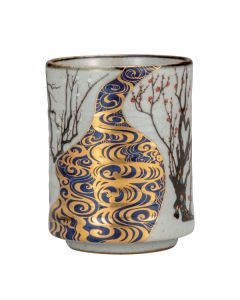 GRANDE TASSE À THÉ JAPONAISE KUTANI KORIN PRUNE YUNOMI