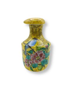 VERSEUR DE SAUCE SOJA EN PORCELAINE KUTANI WARE YOSHIDAYA À MOTIFS FLORAUX ET D'OISEAUX
