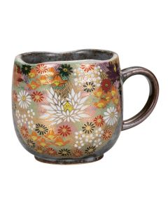 KUTANI WARE FLORAL MULTICOLORE MUG AVEC BOÎTE