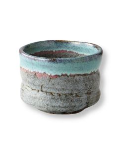 BOL À MATCHA PETIT EN CÉRAMIQUE BLEUE AOSHINO EN MINO YAKI