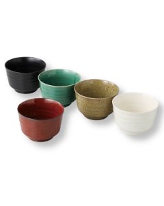 ENSEMBLE DE 5 BOLS OCHAZUKE EN PORCELAINE JAPONAISE MINO WARE