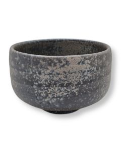 BOL À THÉ MATCHA EN CÉRAMIQUE NOIRE ET ARGENTÉE YOUHEN EN GRÈS DE SHIGARAKI