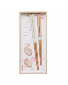 WAKASA LAQUE BAGUETTES SAKURA PAR PAIRE & REPOSES MINO WARE COFFRET CADEAU