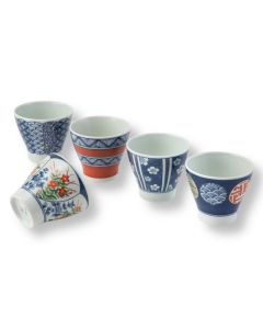HASAMI WARE TRADITIONAL PATTERN CUP SET OF 5