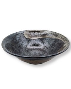 BOL JAPONAIS MINO WARE À MOTIF COUP DE PINCEAU NOIR, FABRIQUÉ AU JAPON