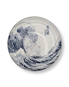 GRANDE ASSIETTE HOKUSAI FUJI EN FAIENCE MINO 25 CM