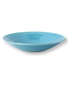 ASSIETTE EN CÉRAMIQUE JAPONAISE TOKONAME WARE KEIGAMA BLEUE TURQUE