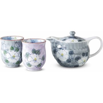 ARITA WARE FLORAL PATTERN TEAPOT AND TEACUP SET