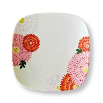 ARITA WARE KOURAKU KILN CHRYSANTHEMUM SMALL SQUARE PLATE
