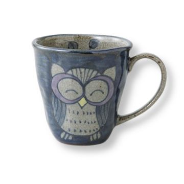 HASAMI WARE HAND-PAINTED FUKUROU OWL MUG