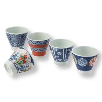 HASAMI WARE TRADITIONAL PATTERN CUP SET OF 5