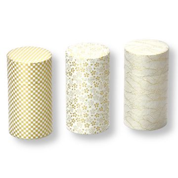 KENRAN TRADITIONAL PATTERN TIN TEA CANISTER