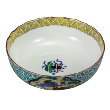 KUTANI WARE BIRD MOTIF BOWL WITH BOX