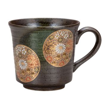 KUTANI WARE ELEGANT LUXURY FLOWER DESIGN MUG