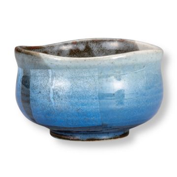 KUTANI WARE JAPANESE MATCHA BOWL GINSAI SILVER GLAZE
