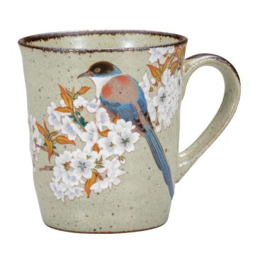 KUTANIWARE BIRD CHERRYBLOSSOM MUG WITH GIFTBOX