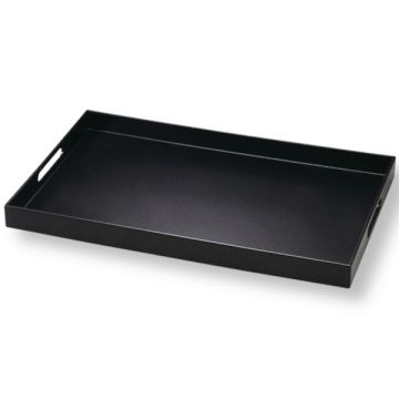 FUKUI CRAFT LACQUERWARE BLACK NON-SLIP SQUARE OBON TRAY 48CM
