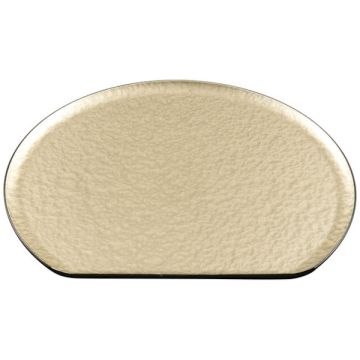 LACQUERWARE GOLD HALF-MOON SHAPED TRAY