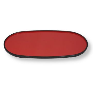 FUKUI CRAFT LACQUERWARE JAPANESE KOBAN BON OVAL TRAY 34CM