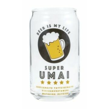 JAPANESE OMOSHIRO BEER SAKE CAN-SHAPED GLASS