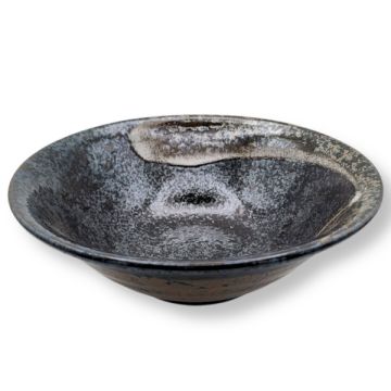 MINO WARE BLACK BRUSH STROKE JAPANESE BOWL MADE IN JAPAN