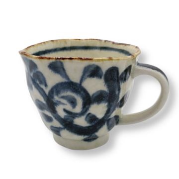 MINO WARE BLUE KARAKUSA ARABESQUE MUG